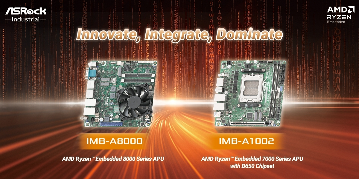 ASRock IMB-A8000 industrial Ryzen Embedded 8000 mini-ITX motherboard takes up to 96GB DDR5 RAM