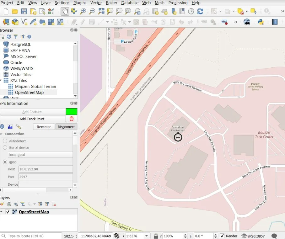 SparkFun-RTK-EVK-QGIS-OpenStreet-Map