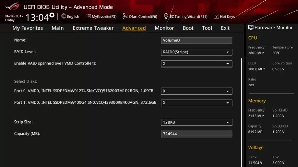 Asus BIOS Raid Configuration