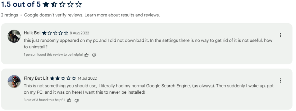 User comments under the yglSearch extension