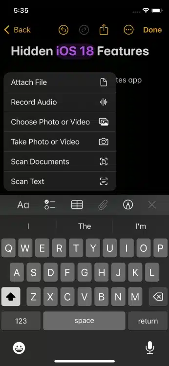 New Attachment Menu & Audio Recording in Notes