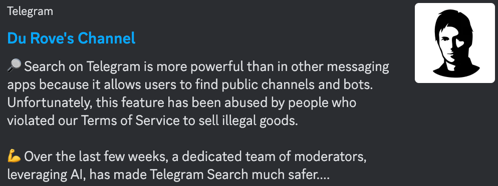 Durov Telegram privacy policy update