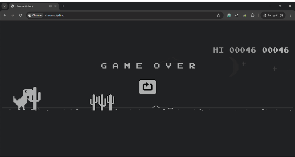 Google Chrome dinosaur game