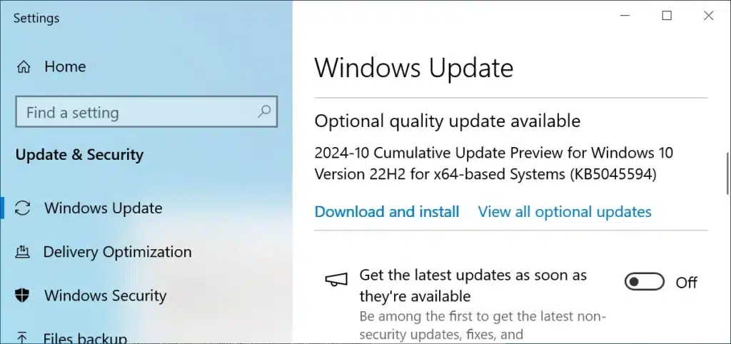 Windows 10 KB5045594 cumulative update