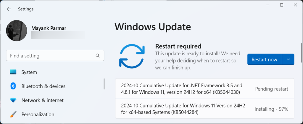 Windows 11 KB5044285 cumulative update