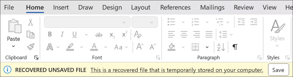 Word 2024 document recovery (Microsoft)