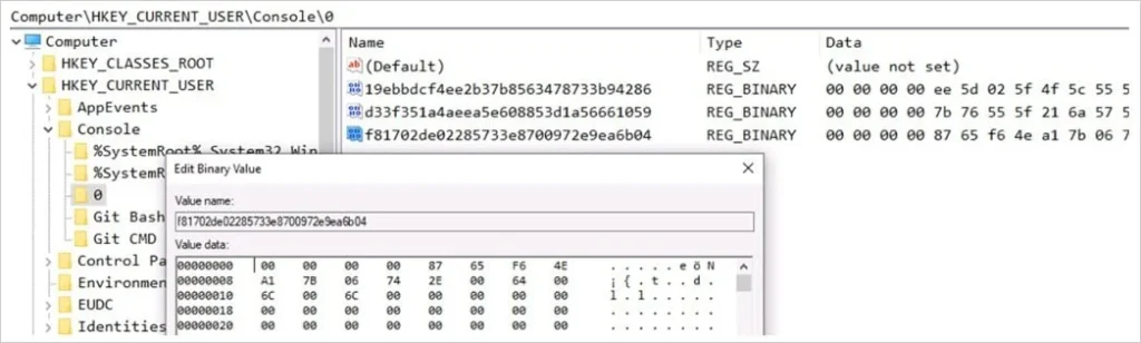 Malware modules added onto the Registry