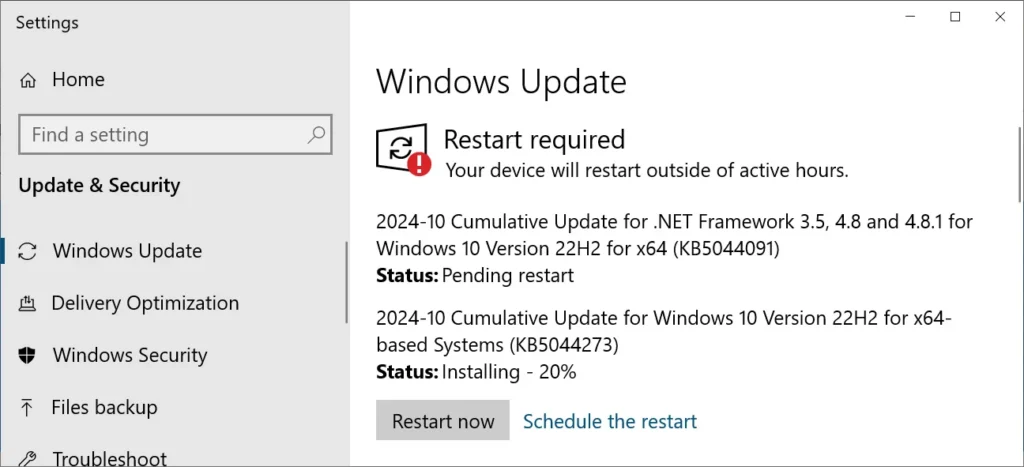 Windows 10 KB5046613 cumulative update preview