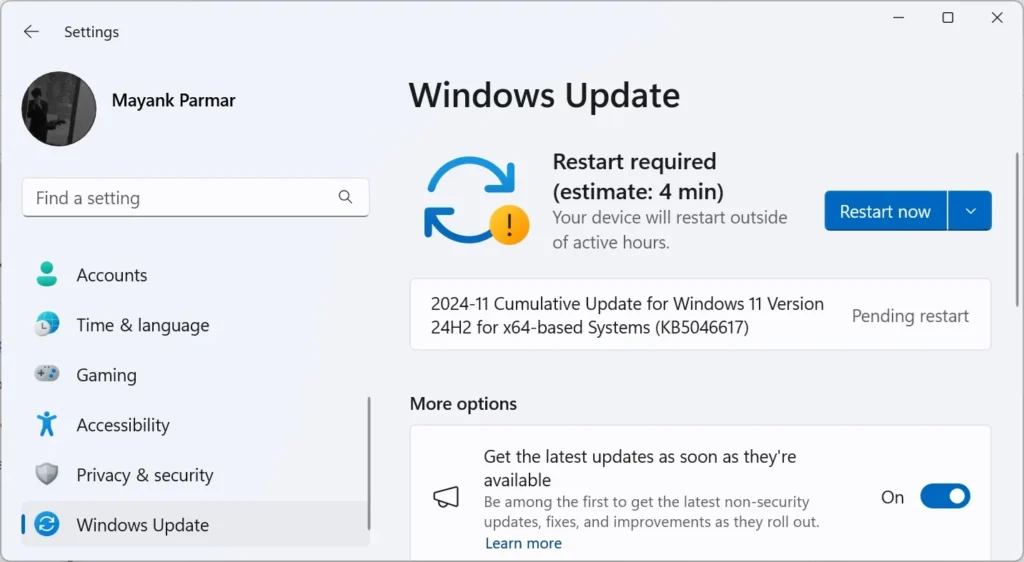 Windows 11 KB5046617 cumulative update