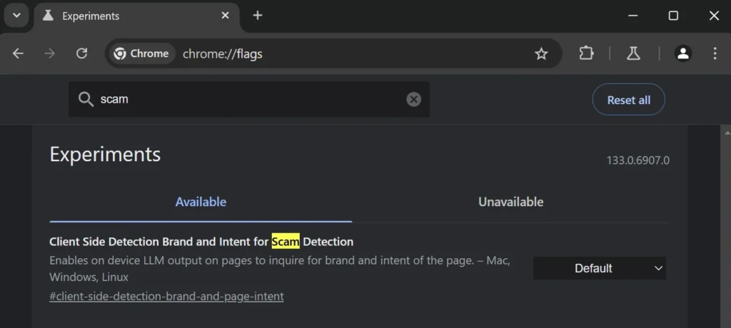 Chrome's AI-powered scam detection feature