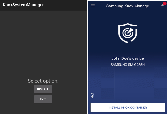 Impersonating the Samsung Knox Manager