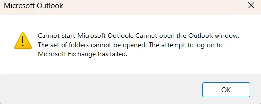 Microsoft Outlook launch error (vilibazmioo)