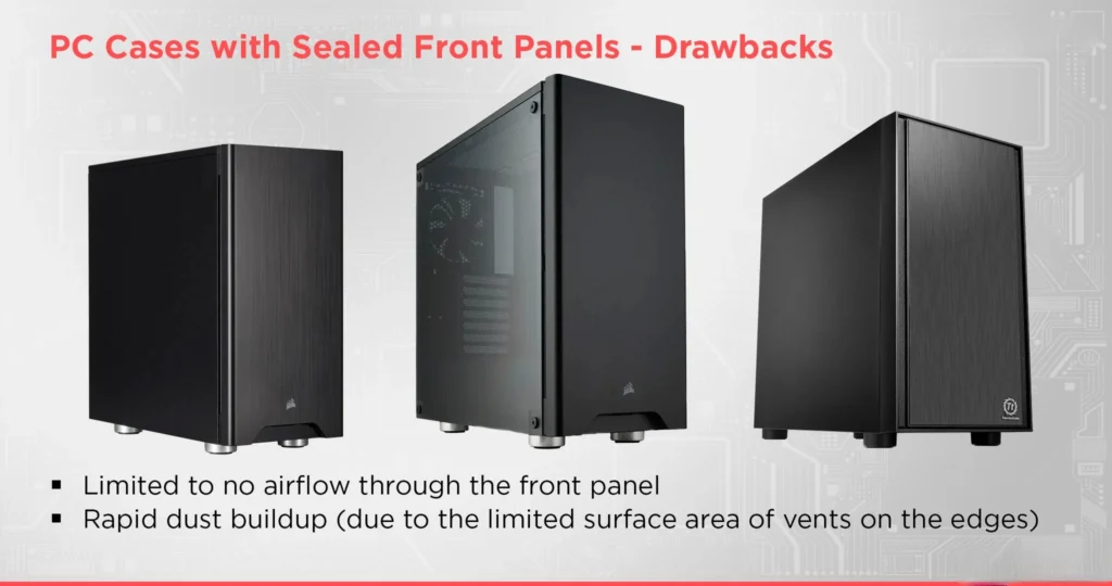 PC Cases with Sealed Front Panels Drawbacks