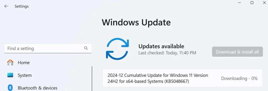 Windows 11 cumulative update