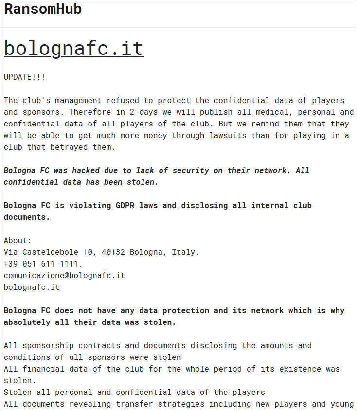 RansomHub bolognafc.it