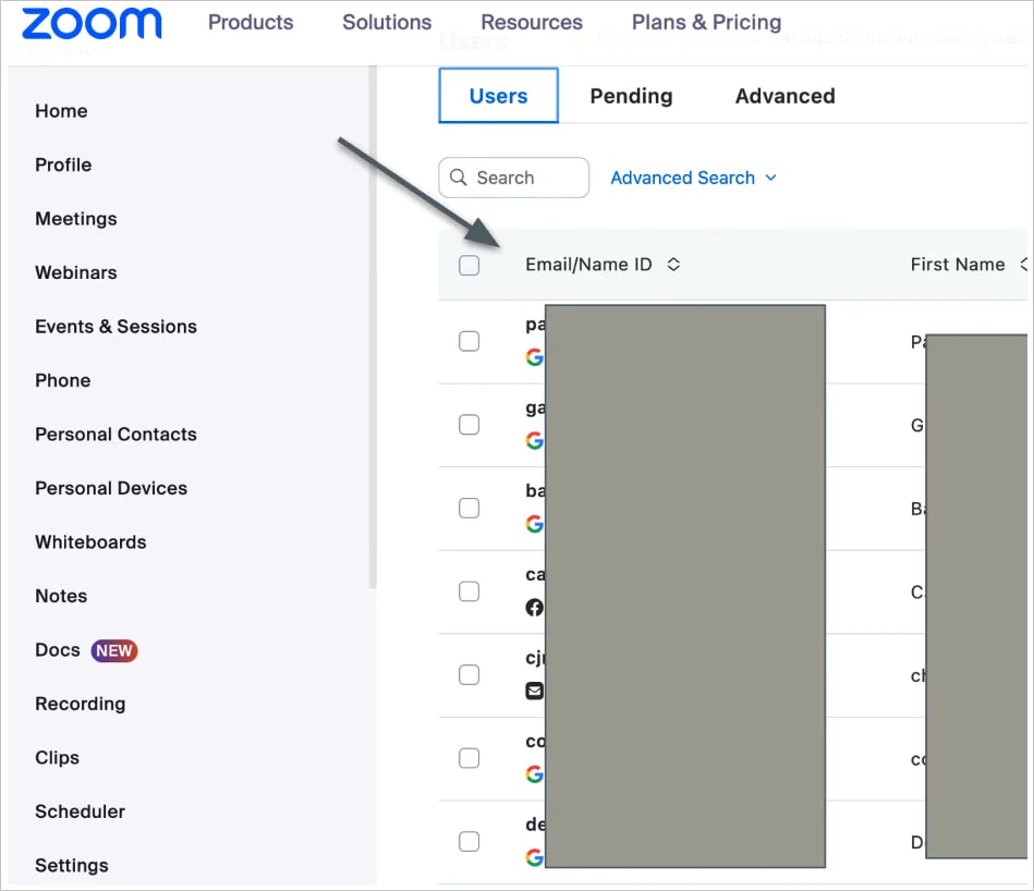 Accessing registered workspace members on Zoom