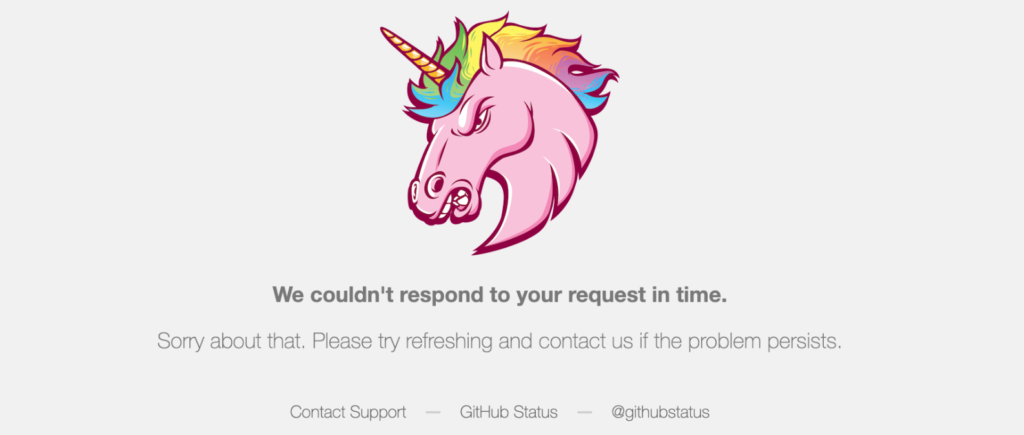 GitHub "unicorn" error