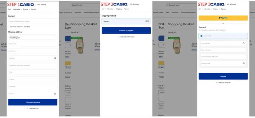 Fake checkout form (3 steps)