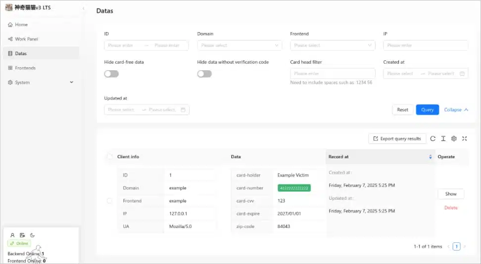 Virtual card generator system