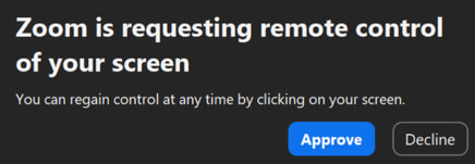 The deceptive request on Zoom