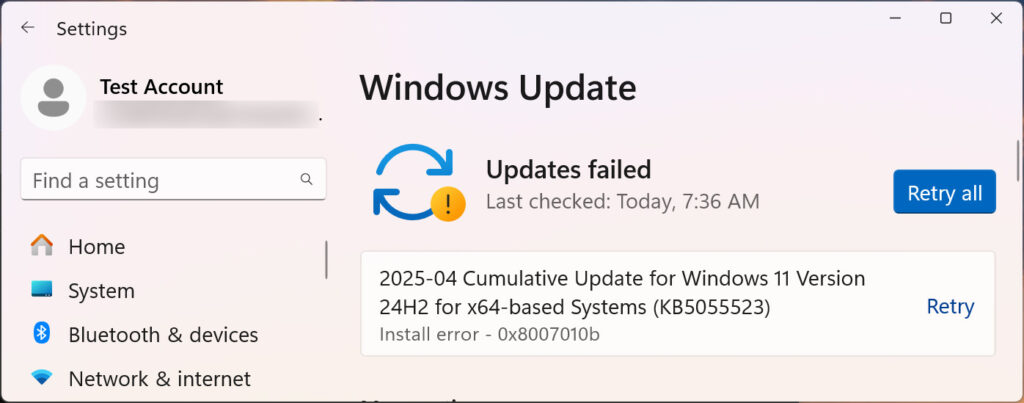 Windows 0x800F081F error after creating junction