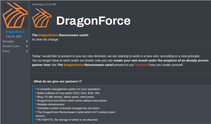DragonForce announcing SaaS-like RaaS model