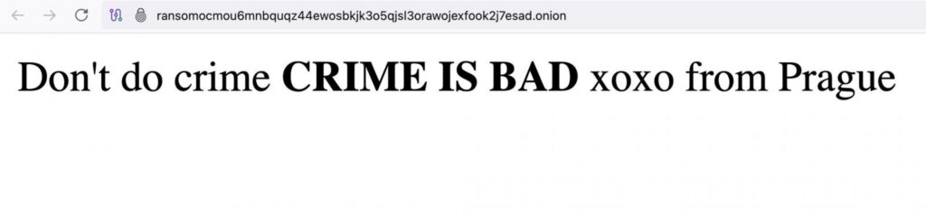 Everest's defaced leak site (Tammy H.)