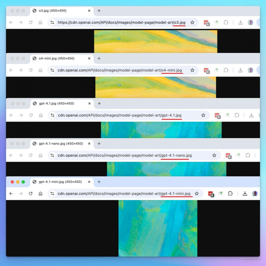 GPT 4.1 references on OpenAI's website