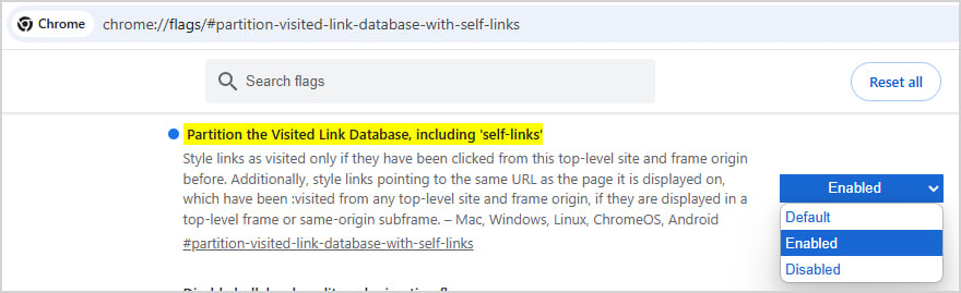 Enabling the experimental feature on Chrome