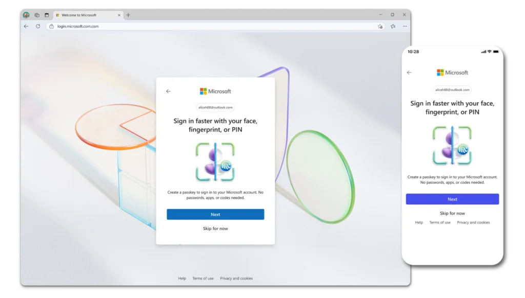 Microsoft passwordless sign-in (Microsoft)