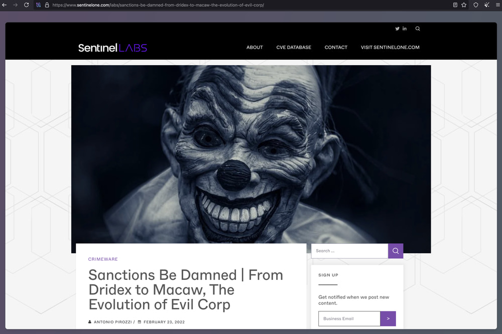 SentinelLabs blog used as wallpaper by CyberLock