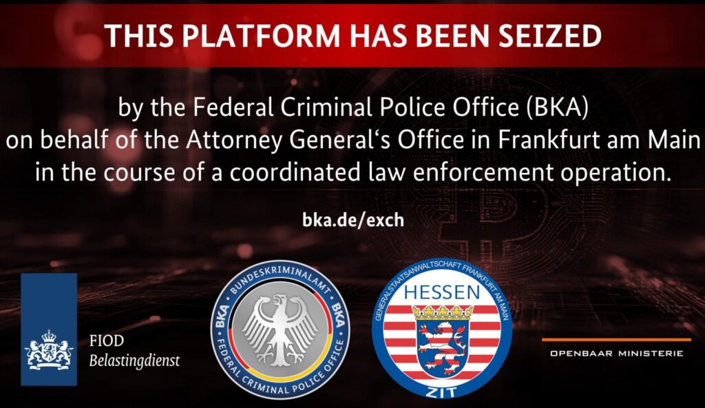 Banner displayed on the seized domains