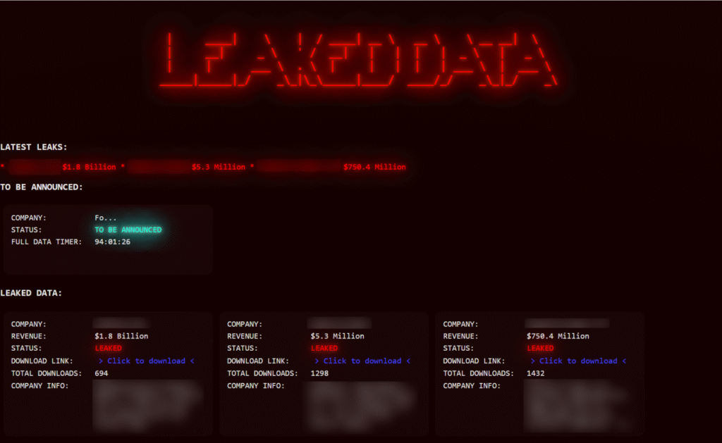 Luna Moth's extortion site