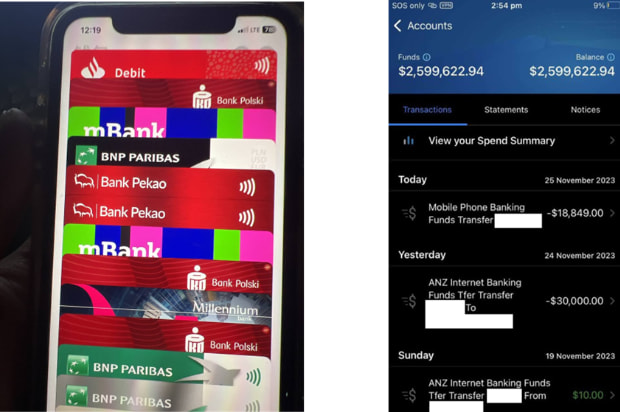 Operator phones loaded with stolen cards