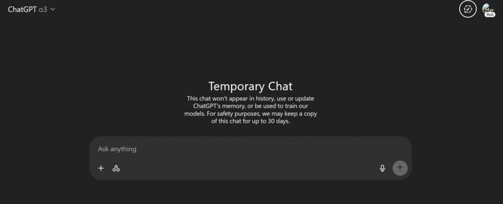 ChatGPT Temporary Chat