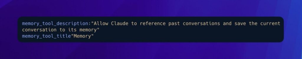 Reference to Claude's Memory feature