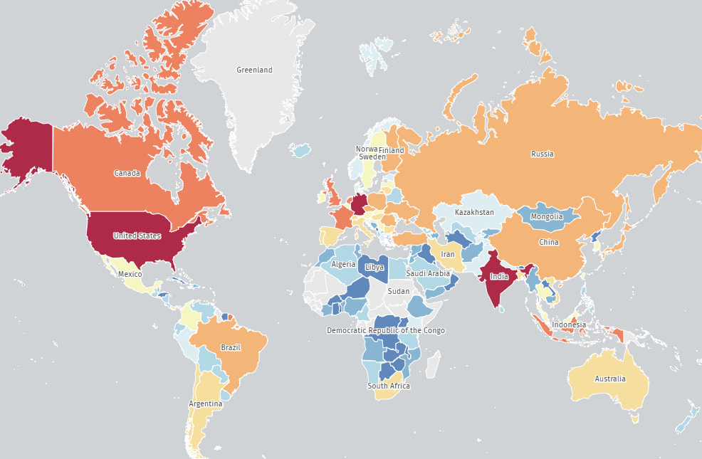Heatmap of exposure to CVE-2025-49113