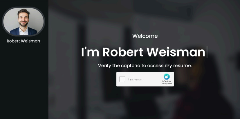 CAPTCHA step on the landing page