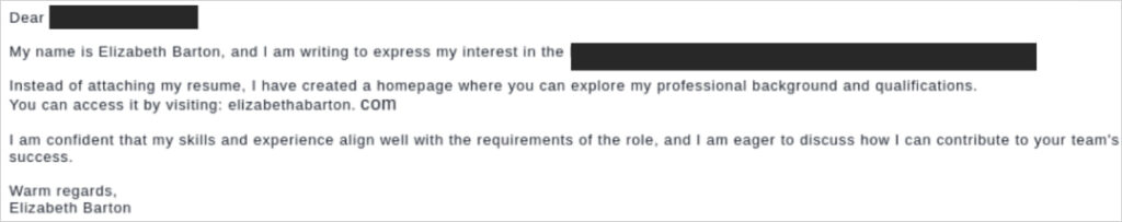 Email sent to targets