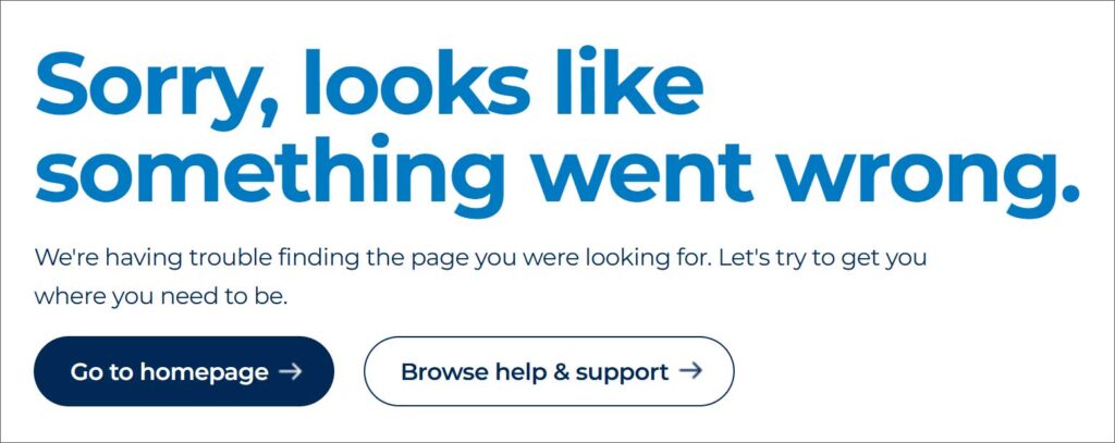 Error shown when attempting to log into Erie Insurance site