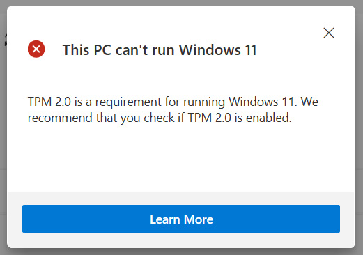 Windows 11 TPM requirement