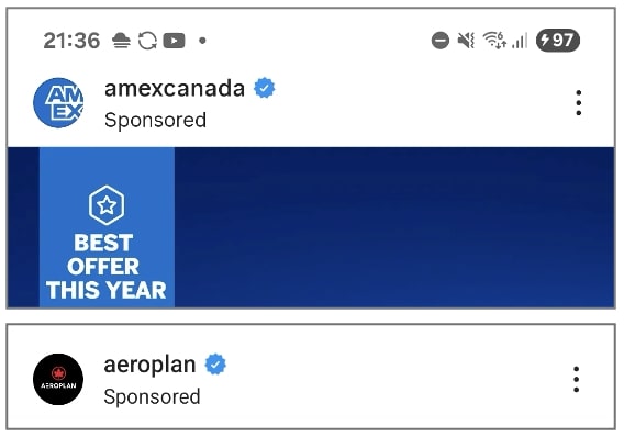 Instagram ads from real advertisers